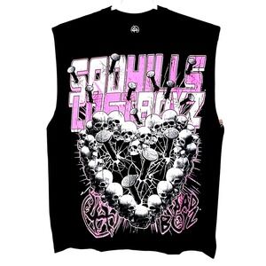 Lost Hills Nailed Heart Skull T-Shirt Men's L Black Oversized Streetwear Tee